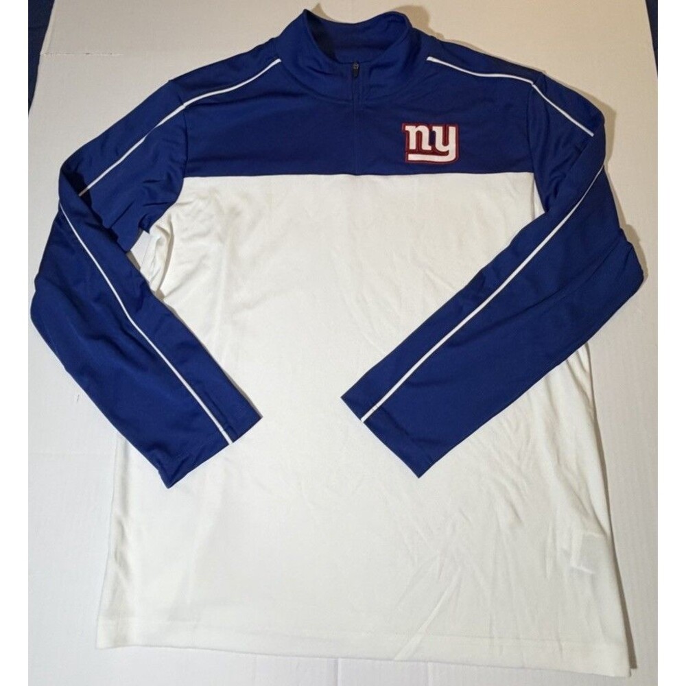 New York Giants Quarter Zip Pullover Men’s XL Blue White NFL Long Sleeve NWOT